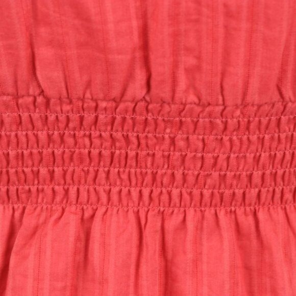 Eddie Bauer Women's Extra Small Red Orange Striped Cotton V-Neck Peplum Tank Top - Picture 5 of 8